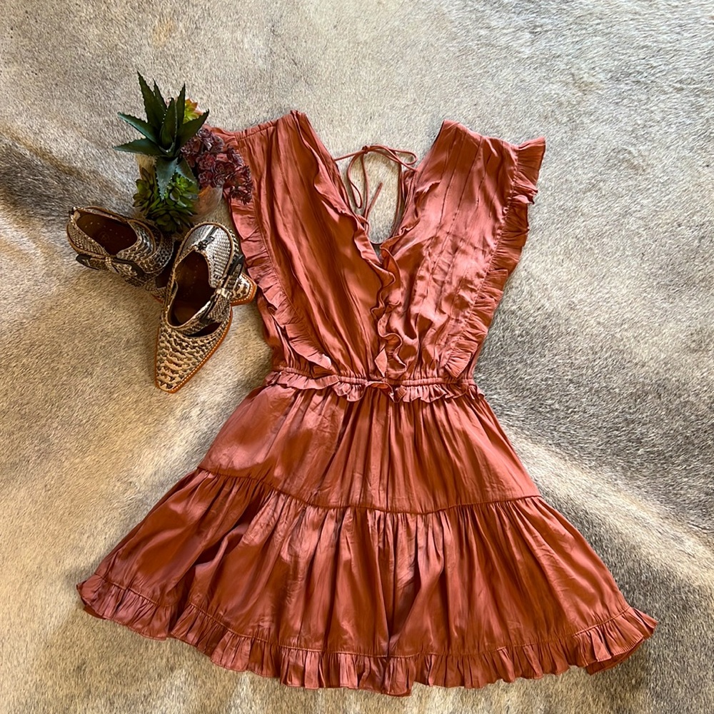 Mustard Seed Ruffled Rust Dress - Picture 5 of 7